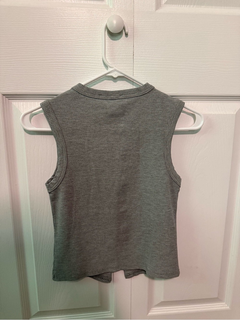 blink Ribbed Button-Front Tank Top - Gray - Picture 2 of 3